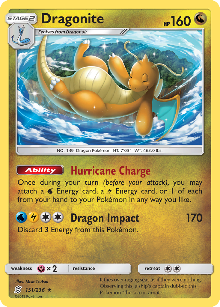 Dragonite (151/236) (Cosmos Holo) [Sun & Moon: Unified Minds] | Gauntlet Hobbies - Angola