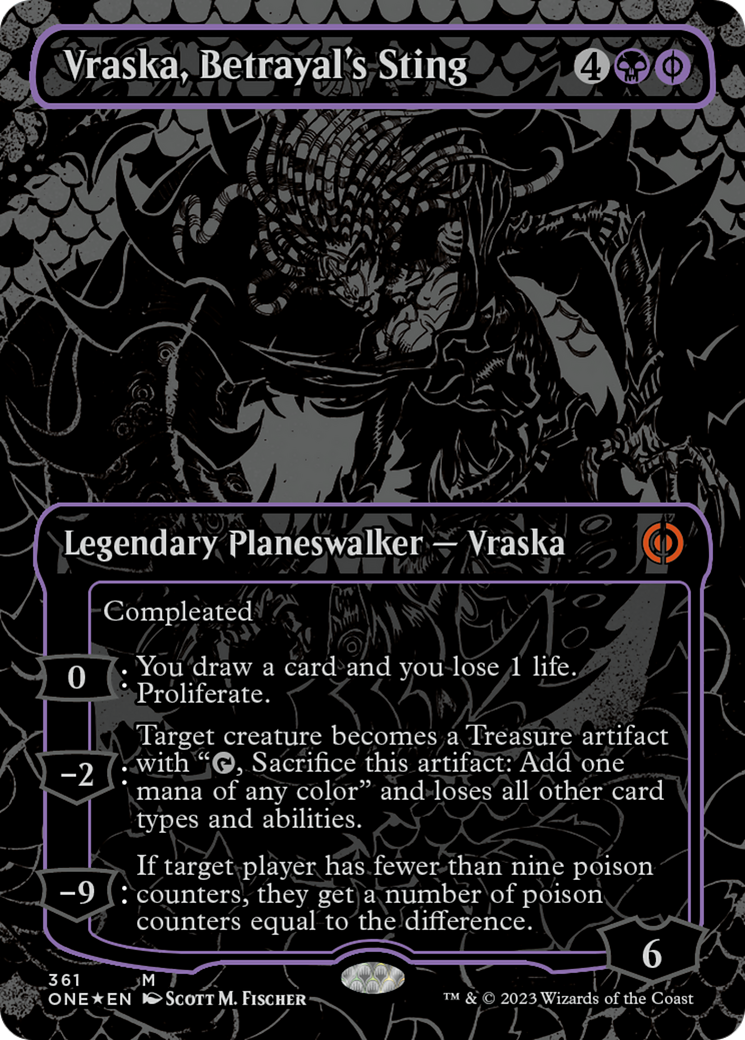 Vraska, Betrayal's Sting (Oil Slick Raised Foil) [Phyrexia: All Will Be One] | Gauntlet Hobbies - Angola