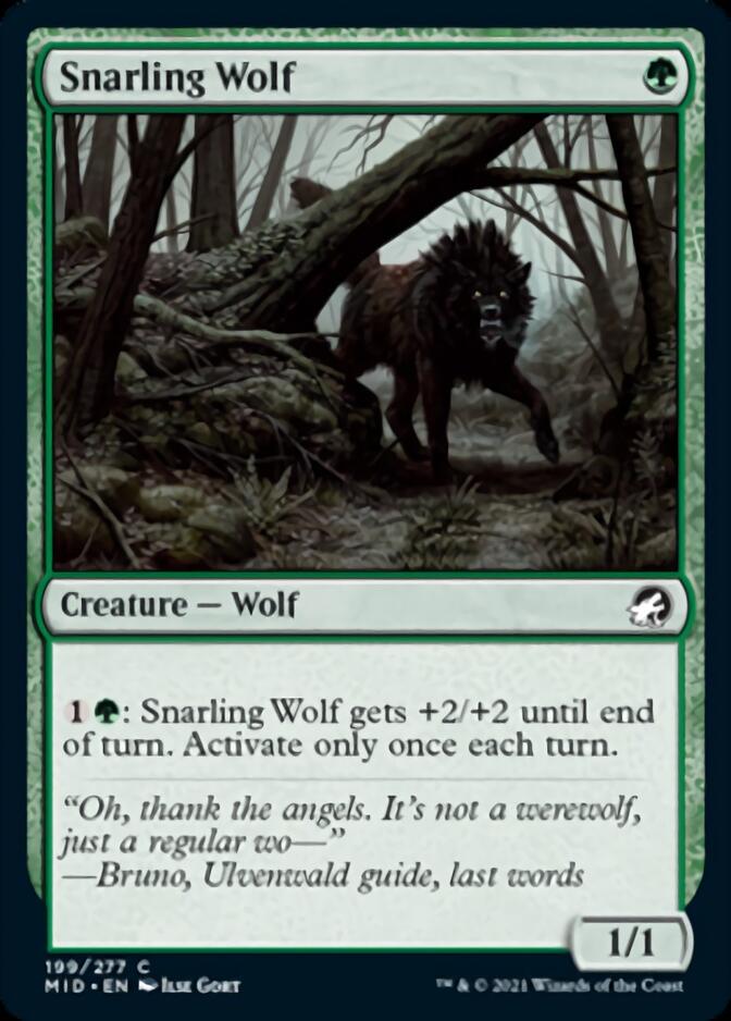 Snarling Wolf [Innistrad: Midnight Hunt] | Gauntlet Hobbies - Angola