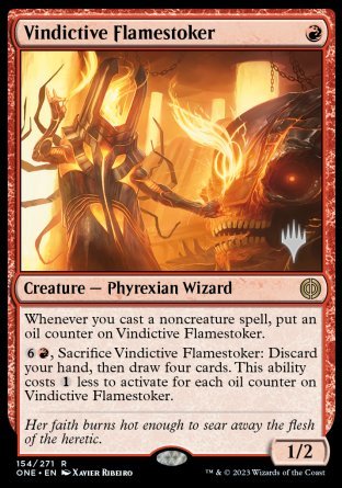 Vindictive Flamestoker (Promo Pack) [Phyrexia: All Will Be One Promos] | Gauntlet Hobbies - Angola