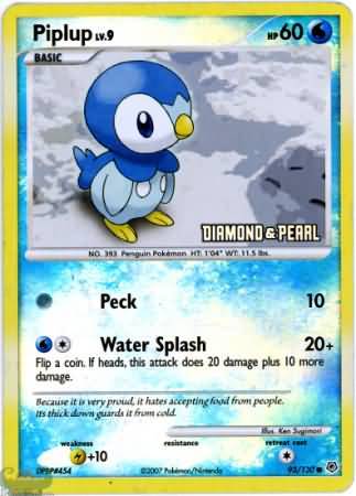 Piplup (93/130) [Burger King Promos: 2008 Collection] | Gauntlet Hobbies - Angola