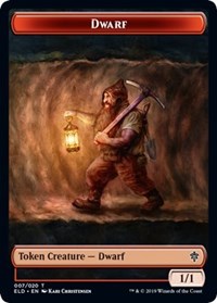 Dwarf // Food (18) Double-sided Token [Throne of Eldraine Tokens]