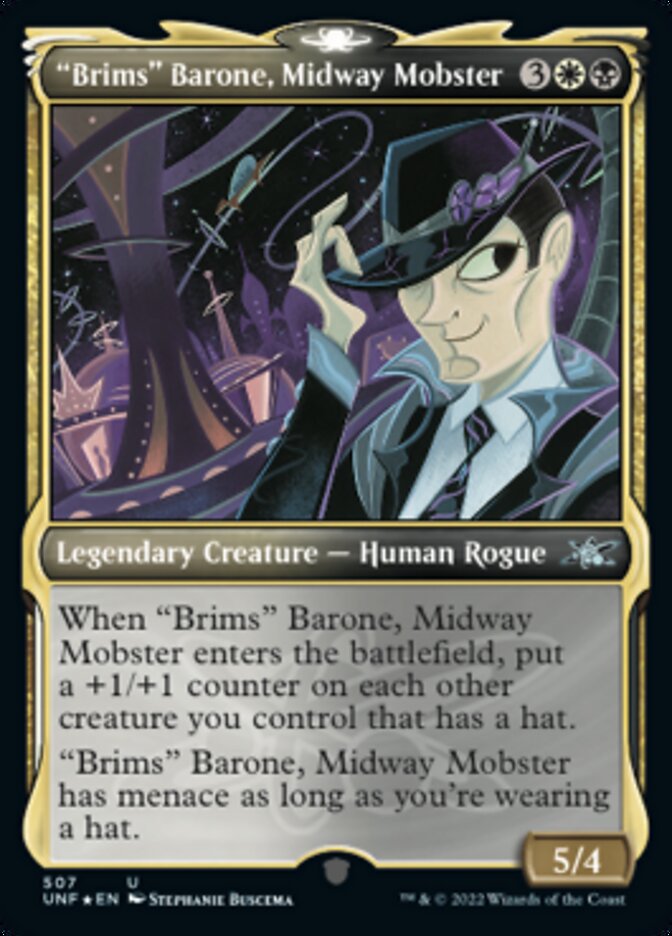 "Brims" Barone, Midway Mobster (Showcase) (Galaxy Foil) [Unfinity] | Gauntlet Hobbies - Angola