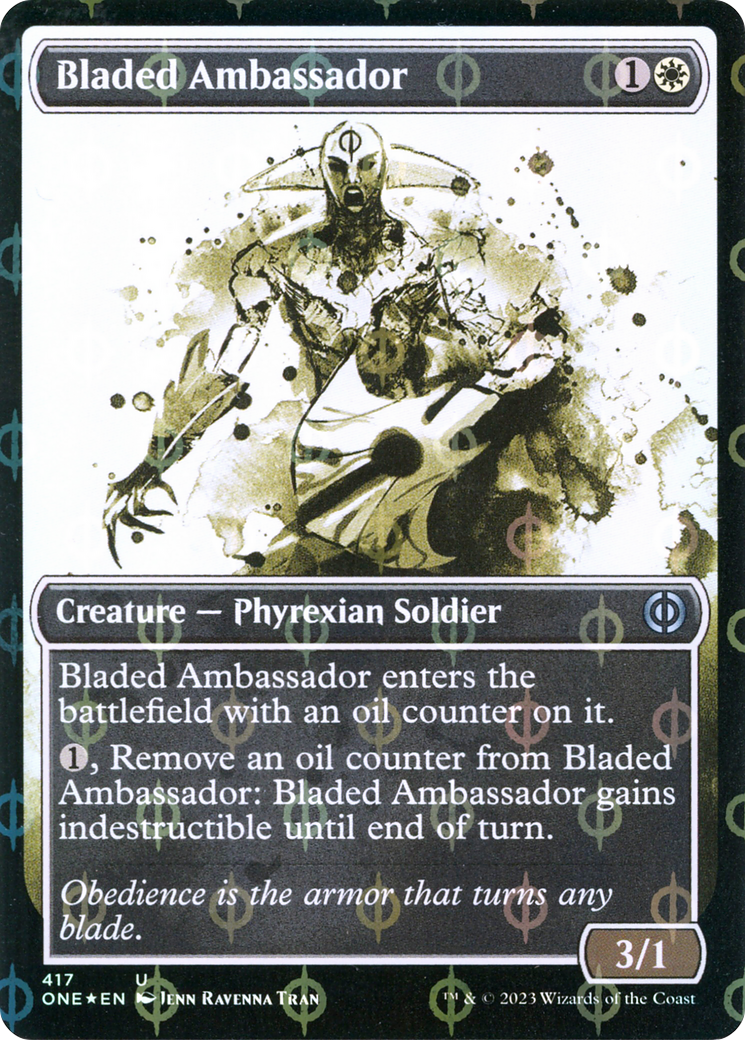 Bladed Ambassador (Showcase Ichor Step-and-Compleat Foil) [Phyrexia: All Will Be One] | Gauntlet Hobbies - Angola