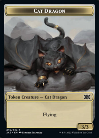 Cat Dragon // Soldier Double-sided Token [Double Masters 2022 Tokens]