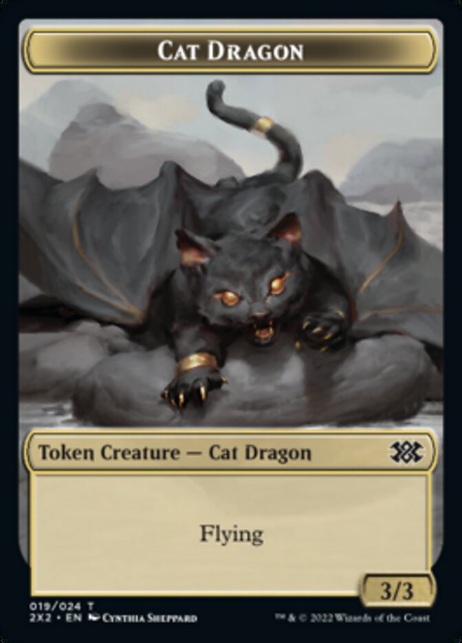 Cat Dragon // Vampire Double-sided Token [Double Masters 2022 Tokens] | Gauntlet Hobbies - Angola