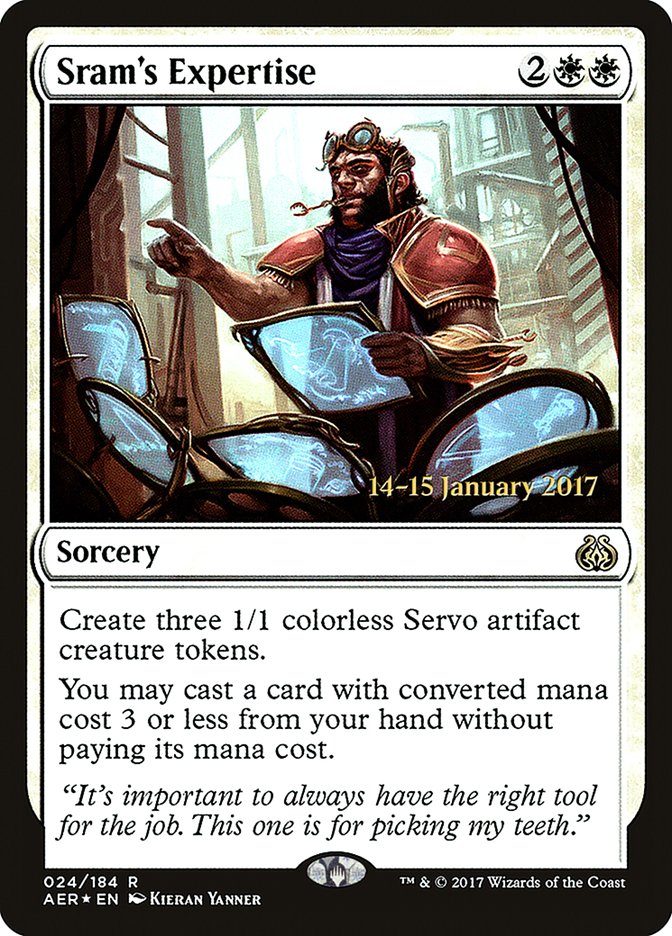 Sram's Expertise [Aether Revolt Prerelease Promos] | Gauntlet Hobbies - Angola