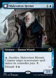 Malevolent Hermit // Benevolent Geist (Extended) [Innistrad: Midnight Hunt]