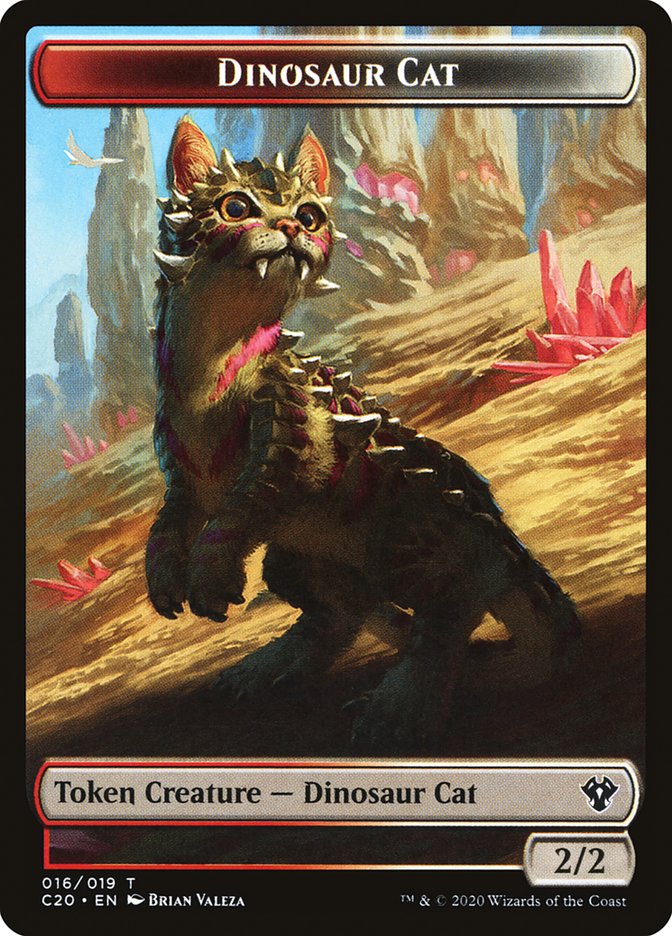 Bird // Dinosaur Cat Double-sided Token [Commander 2020 Tokens] | Gauntlet Hobbies - Angola
