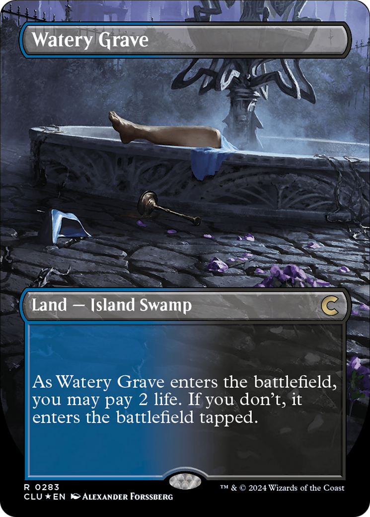 Watery Grave (Borderless) [Ravnica: Clue Edition] | Gauntlet Hobbies - Angola