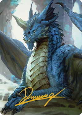 Young Blue Dragon Art Card (Gold-Stamped Signature) [Commander Legends: Battle for Baldur's Gate Art Series] | Gauntlet Hobbies - Angola