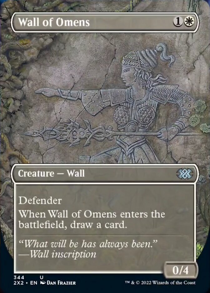 Wall of Omens (Borderless Alternate Art) [Double Masters 2022] | Gauntlet Hobbies - Angola