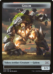 Wolf // Golem Double-sided Token [Double Masters Tokens] | Gauntlet Hobbies - Angola
