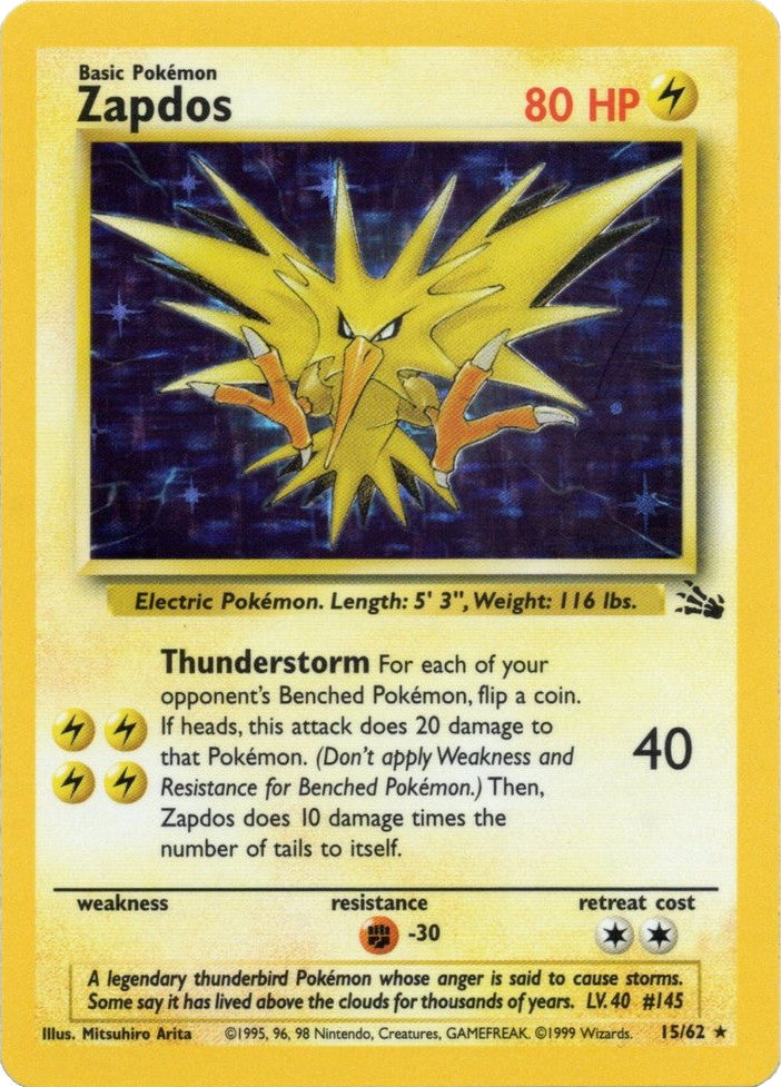 Zapdos (15/62) [Fossil Unlimited] | Gauntlet Hobbies - Angola