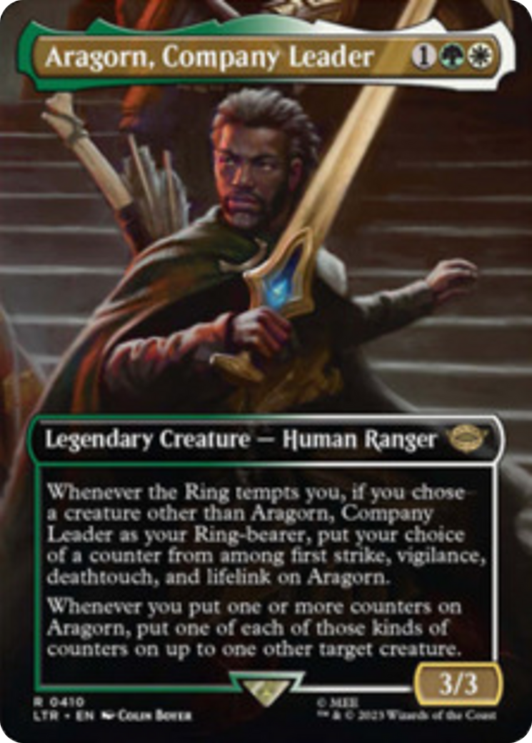 Aragorn, Company Leader (Borderless Alternate Art) [The Lord of the Rings: Tales of Middle-Earth] | Gauntlet Hobbies - Angola