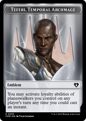 Clue // Emblem - Teferi, Temporal Archmage Double-Sided Token [Commander Masters Tokens] | Gauntlet Hobbies - Angola