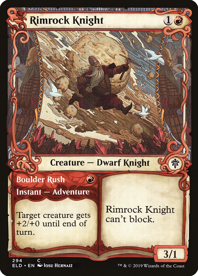 Rimrock Knight // Boulder Rush (Showcase) [Throne of Eldraine] | Gauntlet Hobbies - Angola