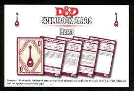 D&D Spellbook Cards - Bard | Gauntlet Hobbies - Angola