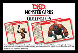 D&D Monster Cards - Challenge 0 - 5