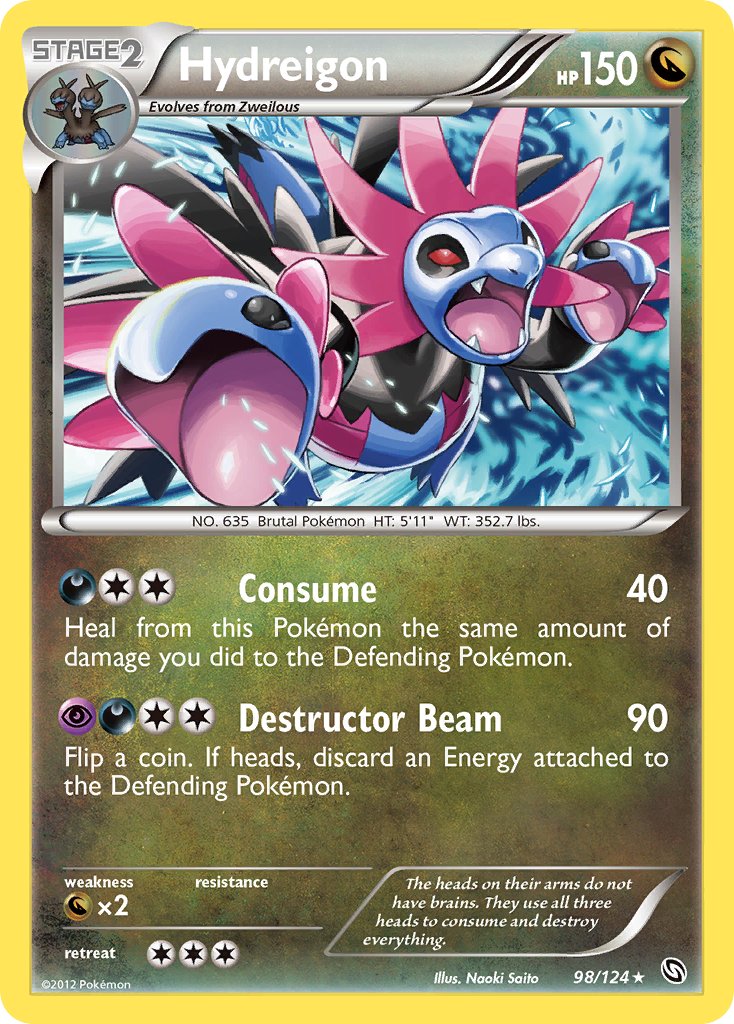 Hydreigon (98/124) (Cracked Ice Holo) (Theme Deck Exclusive) [Black & White: Dragons Exalted] | Gauntlet Hobbies - Angola