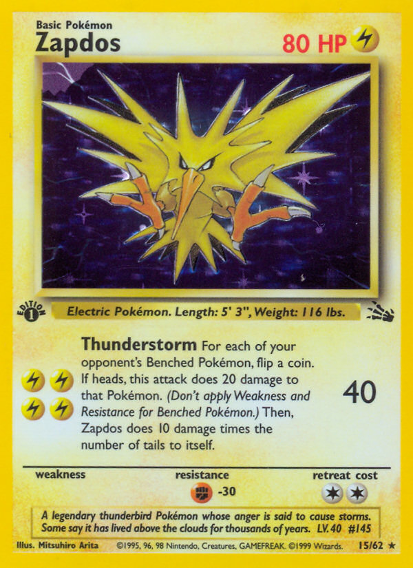 Zapdos (15/62) [Fossil 1st Edition] | Gauntlet Hobbies - Angola