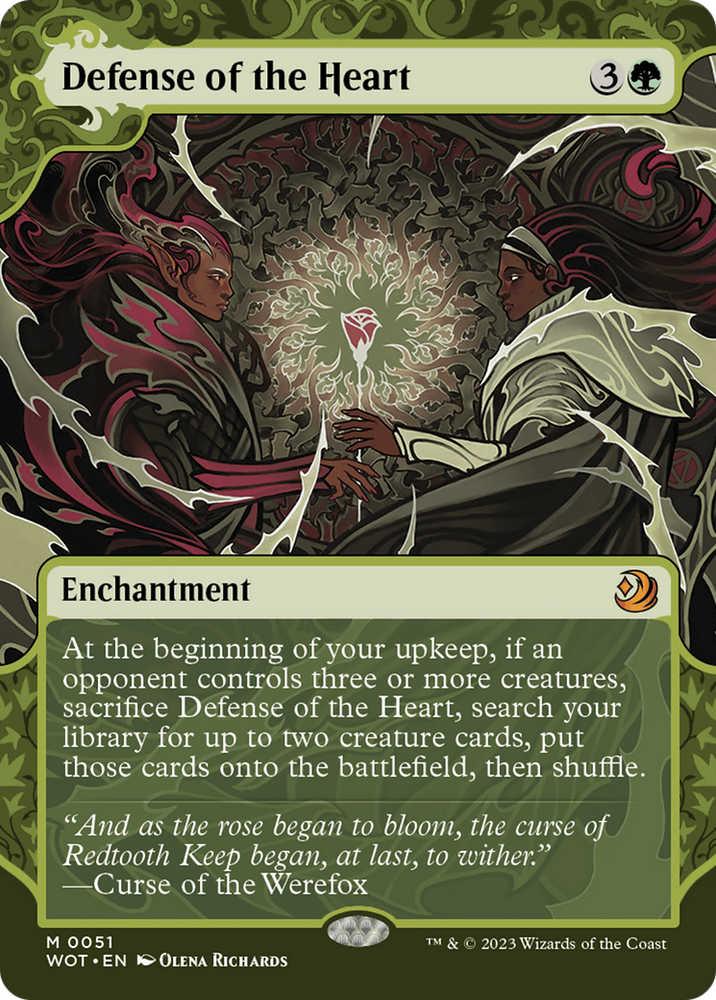 Magic the Gathering Wilds of Eldraine: Enchanting Tales Mythic Rare Defense of the Heart #51 Magic the Gathering Wilds of Eldraine: Enchanting Tales Mythic Rare Defense of the Heart #51