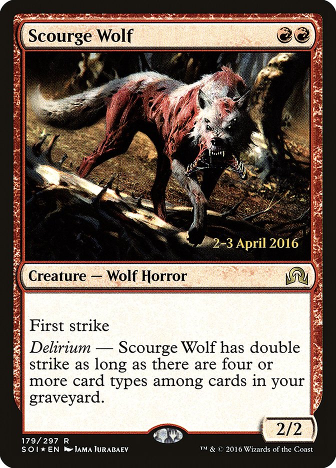 Scourge Wolf [Shadows over Innistrad Prerelease Promos] | Gauntlet Hobbies - Angola