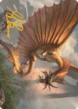 Ancient Gold Dragon Art Card (28) (Gold-Stamped Signature) [Commander Legends: Battle for Baldur's Gate Art Series] | Gauntlet Hobbies - Angola
