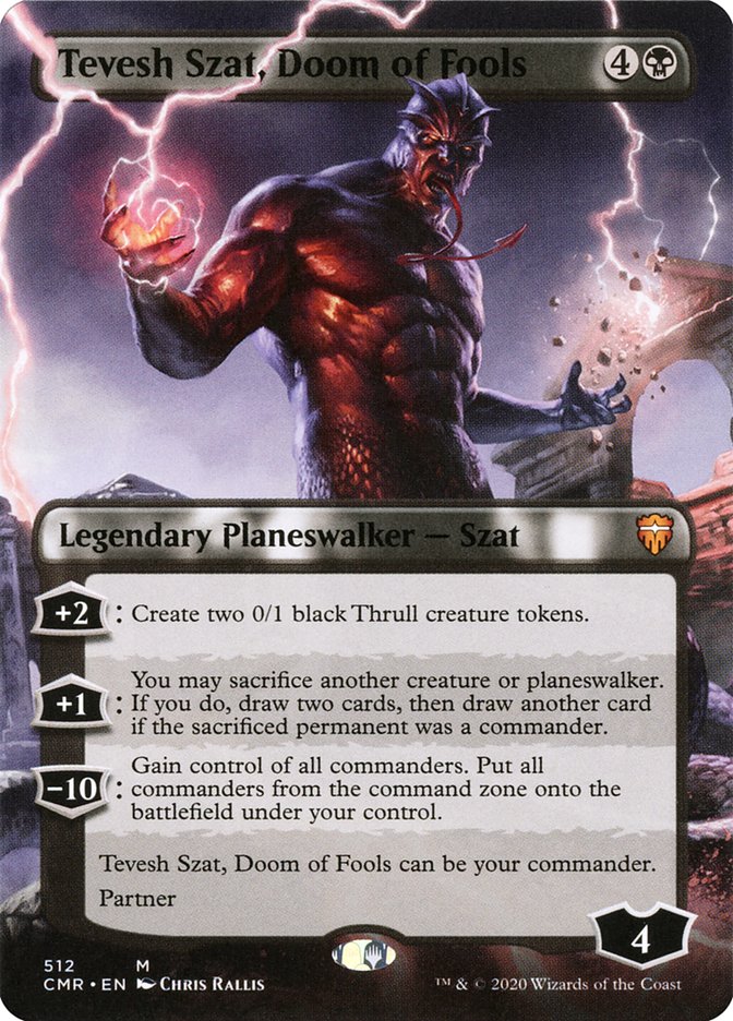 Tevesh Szat, Doom of Fools (Borderless) [Commander Legends] | Gauntlet Hobbies - Angola