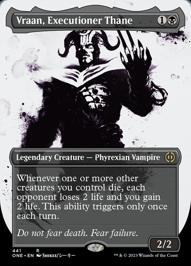 Vraan, Executioner Thane (Borderless Ichor Step-and-Compleat Foil) [Phyrexia: All Will Be One] | Gauntlet Hobbies - Angola