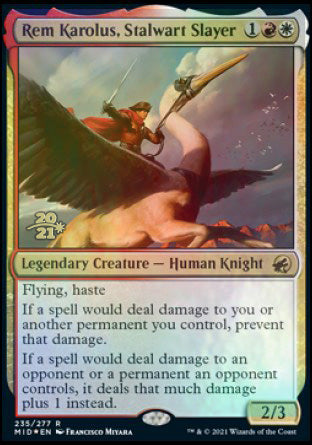 Rem Karolus, Stalwart Slayer [Innistrad: Midnight Hunt Prerelease Promos] | Gauntlet Hobbies - Angola