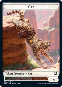 Cat // Copy Double-sided Token [Zendikar Rising Tokens] | Gauntlet Hobbies - Angola