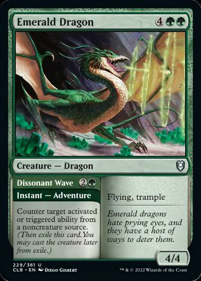 Emerald Dragon // Dissonant Wave [Commander Legends: Battle for Baldur's Gate] | Gauntlet Hobbies - Angola