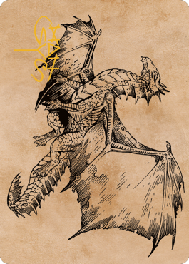 Ancient Bronze Dragon Art Card (58) (Gold-Stamped Signature) [Commander Legends: Battle for Baldur's Gate Art Series] | Gauntlet Hobbies - Angola