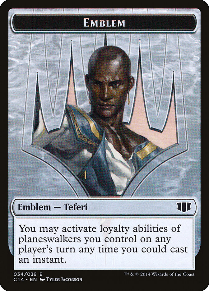Teferi, Temporal Archmage Emblem // Zombie (011/036) Double-sided Token [Commander 2014 Tokens] | Gauntlet Hobbies - Angola