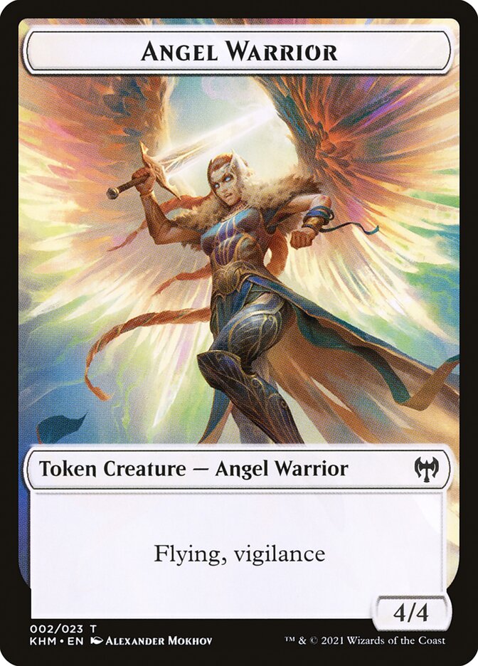 Human Warrior // Angel Warrior Double-sided Token [Kaldheim Tokens]