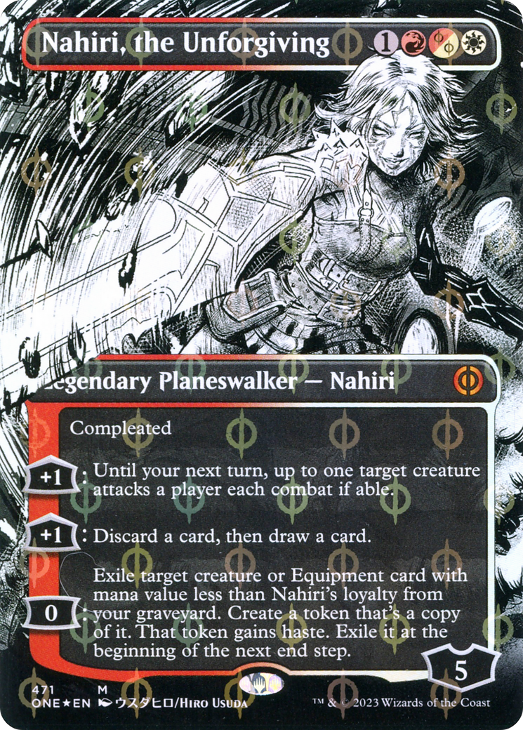 Nahiri, the Unforgiving (Borderless Manga Step-and-Compleat Foil) [Phyrexia: All Will Be One] | Gauntlet Hobbies - Angola