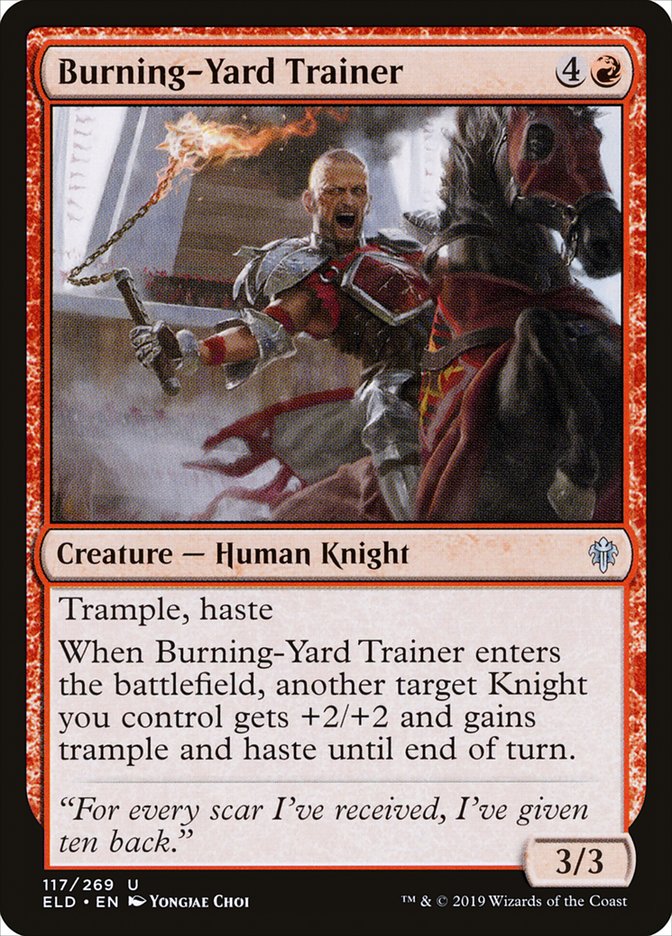 Burning-Yard Trainer [Throne of Eldraine] | Gauntlet Hobbies - Angola