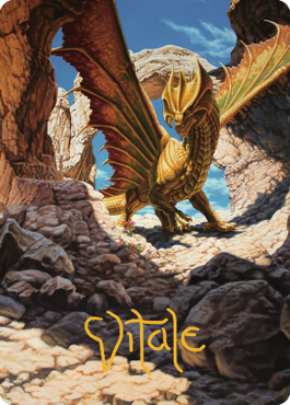 Ancient Brass Dragon Art Card (02) (Gold-Stamped Signature) [Commander Legends: Battle for Baldur's Gate Art Series] | Gauntlet Hobbies - Angola
