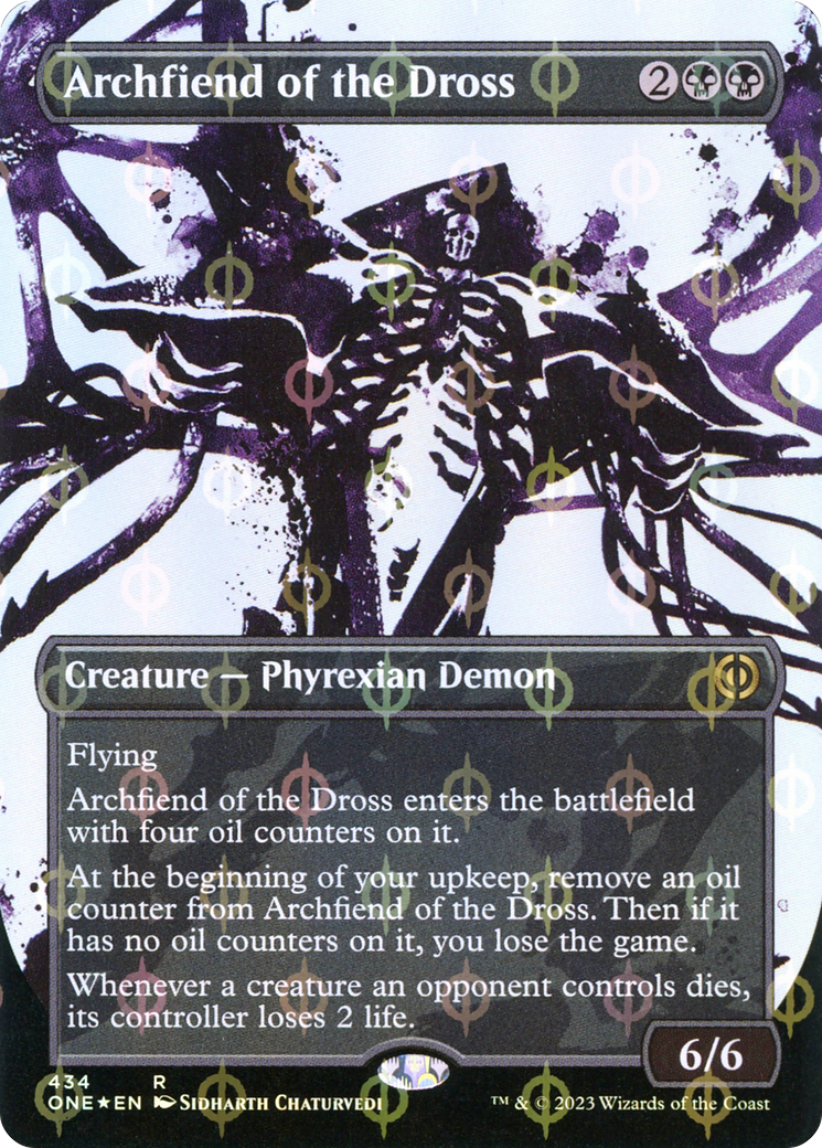 Archfiend of the Dross (Borderless Ichor Step-and-Compleat Foil) [Phyrexia: All Will Be One] | Gauntlet Hobbies - Angola