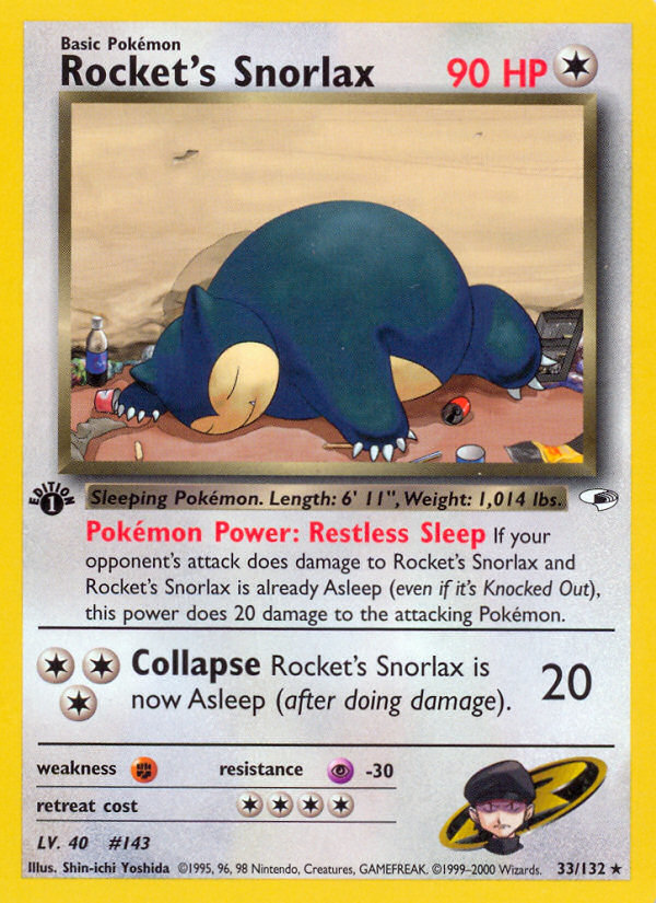 Rocket's Snorlax (33/132) [Gym Heroes 1st Edition] | Gauntlet Hobbies - Angola