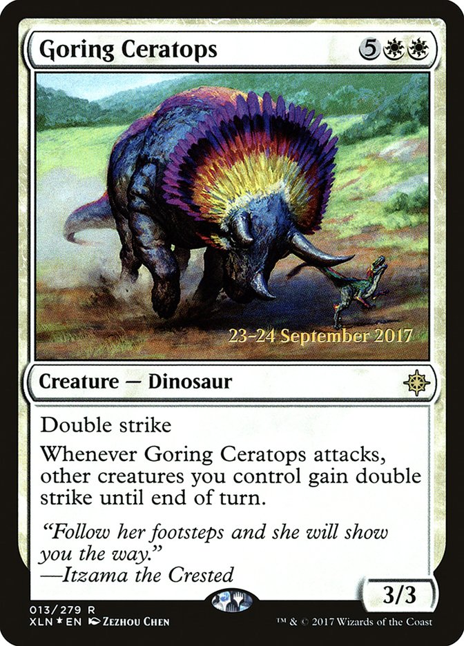Goring Ceratops [Ixalan Prerelease Promos] | Gauntlet Hobbies - Angola