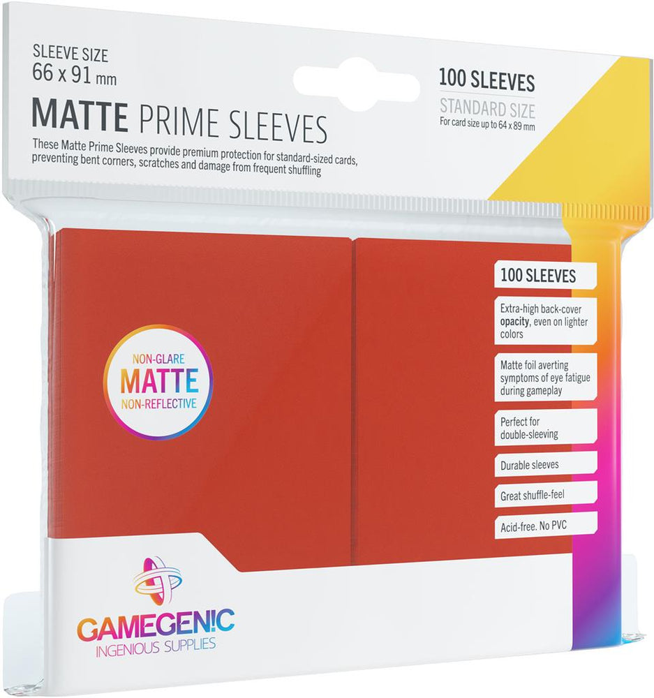 Gamegenic Matte Prime Sleeve Pack - Red 100ct