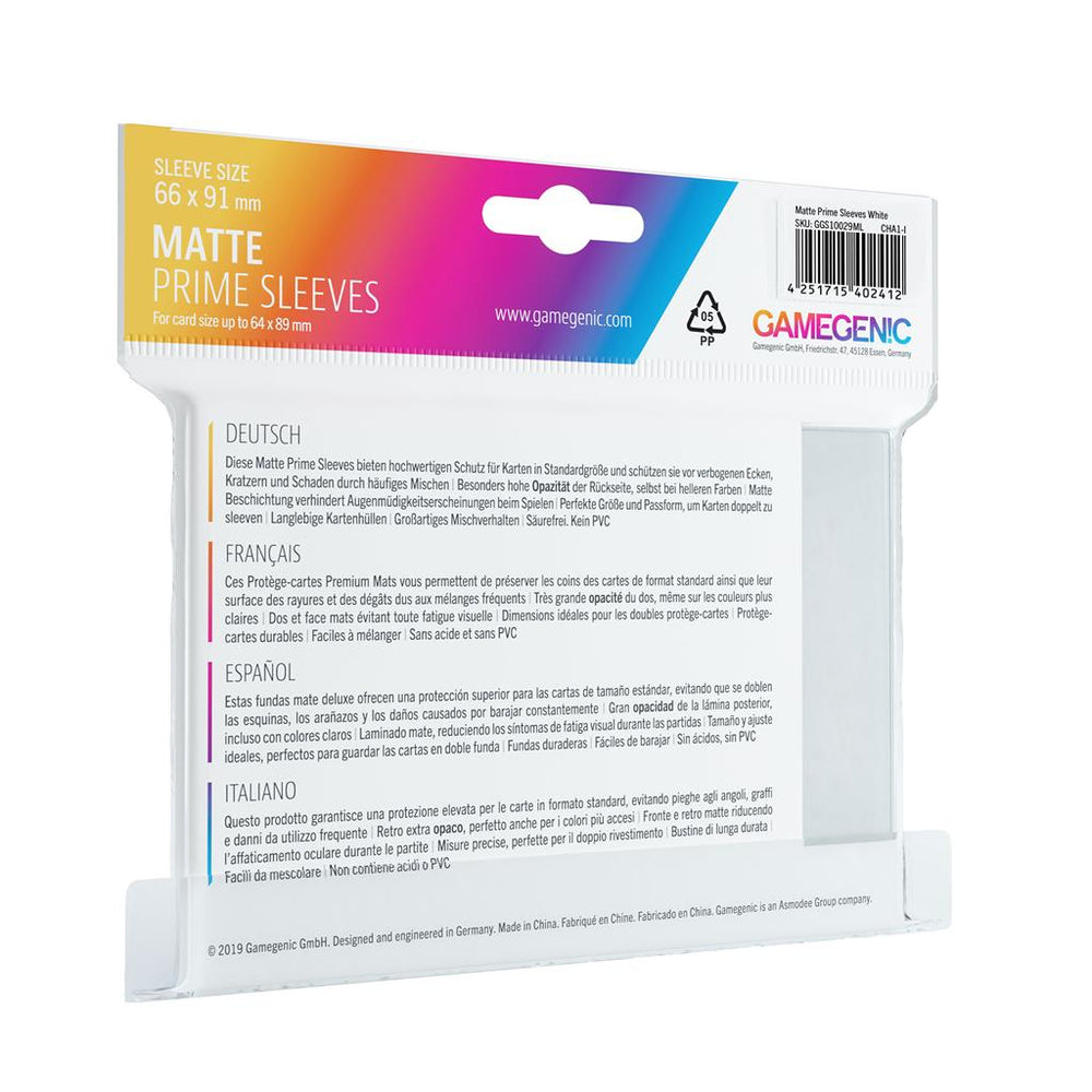 Gamegenic Prime Sleeve Pack - White 100ct